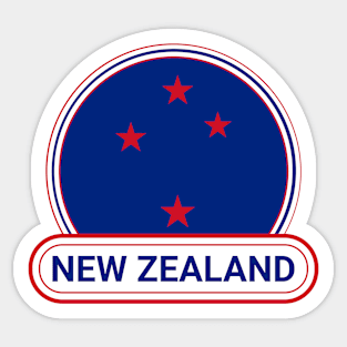 New Zealand Country Badge - New Zealand Flag Sticker